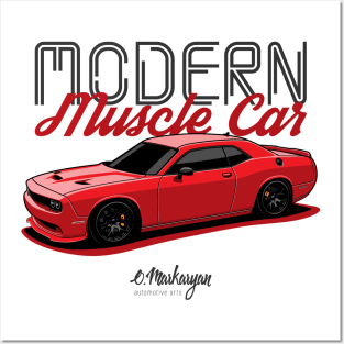 Dodge Challenger red Posters and Art